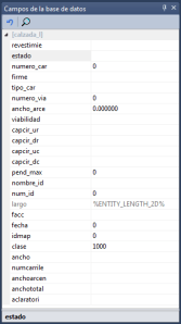 Campos de la base de datos