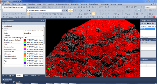 DigiNG mostrando un modelo LIDAR