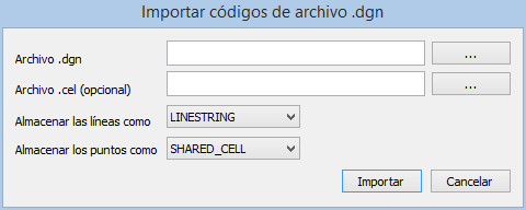 Importar códigos de archivo .dgn