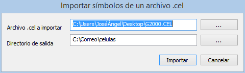 Importar símbolos de un archivo .cel