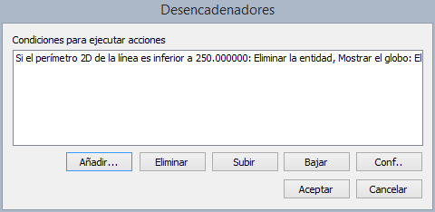 Cuadro de diálogo desencadenadores