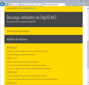 Página de descarga de Digi3D