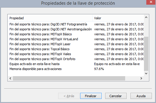 Comprobar licencias mostrando memoria libre