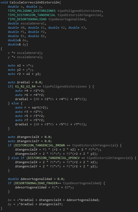 CódigoCalculaCorreccionDistorsion